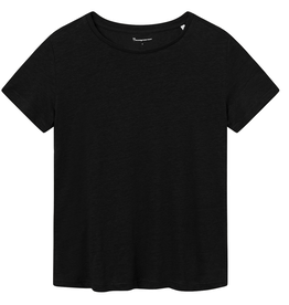 KnowledgeCotton Apparel KnowledgeCotton, Reg Linen T-Shirt, jet black, XS