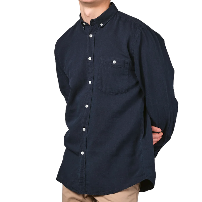 Klitmøller Klitmøller, Benjamin Linen Shirt, navy, XL