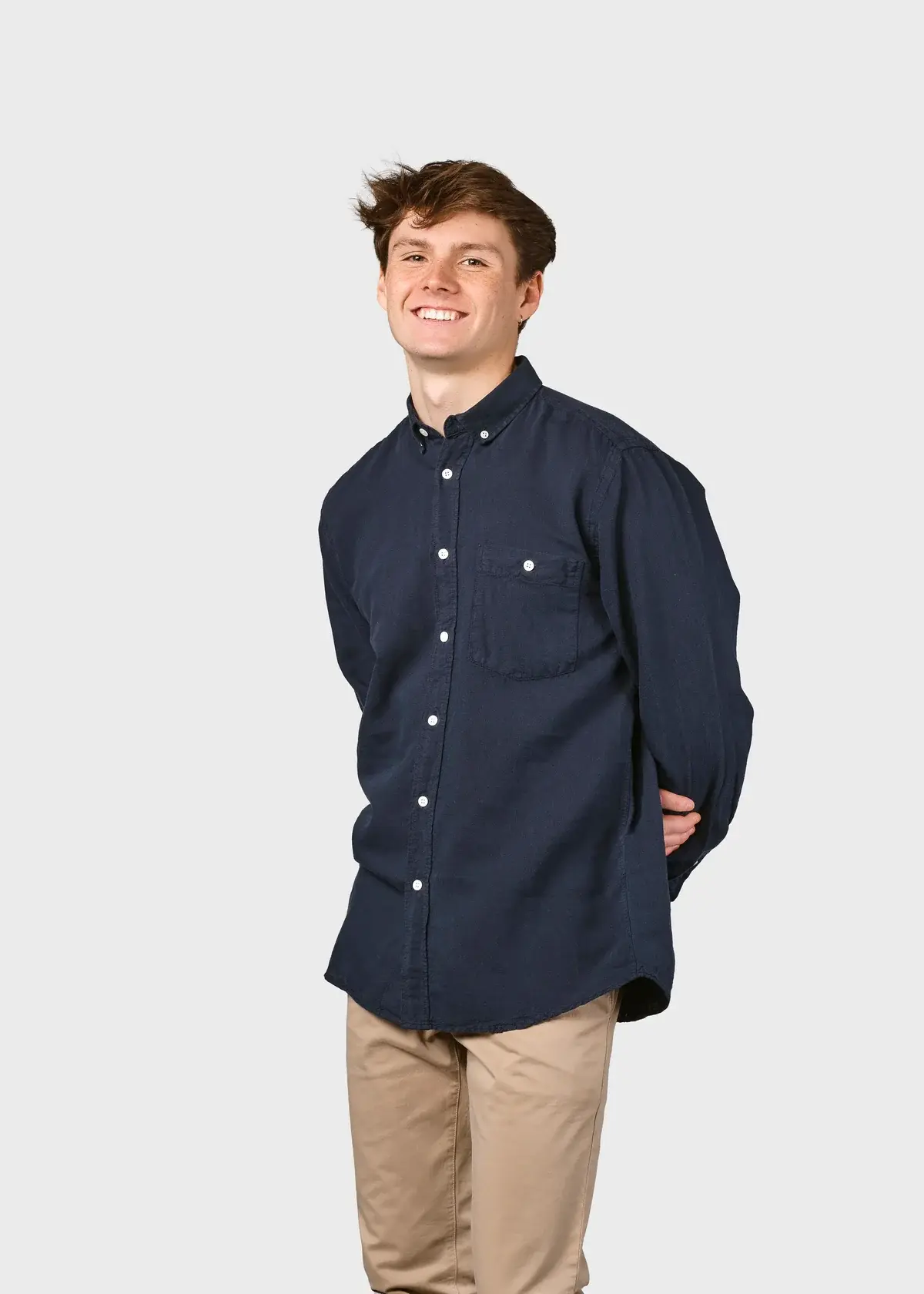 Klitmøller Klitmøller, Benjamin Linen Shirt, navy, XL