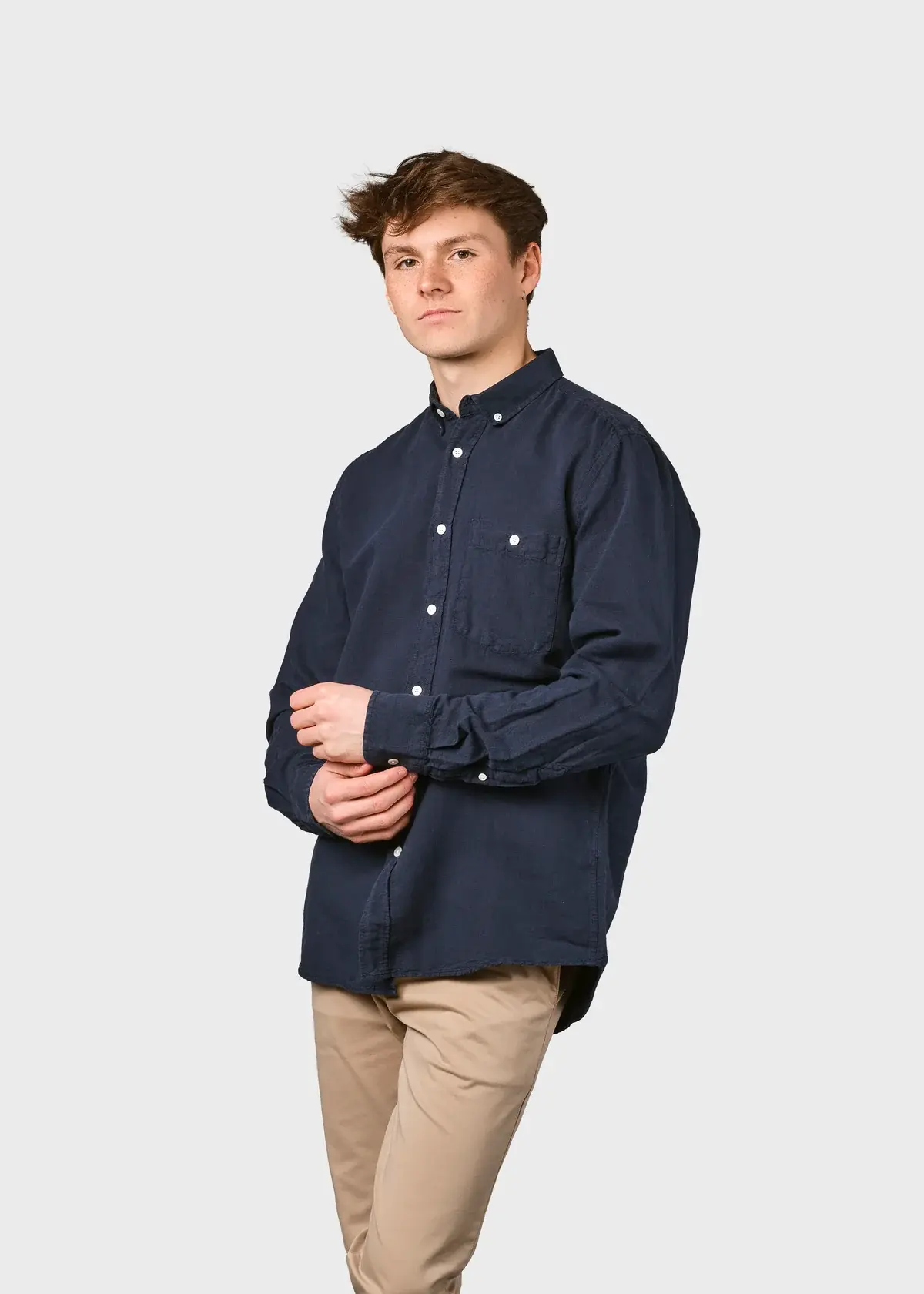 Klitmøller Klitmøller, Benjamin Linen Shirt, navy, L