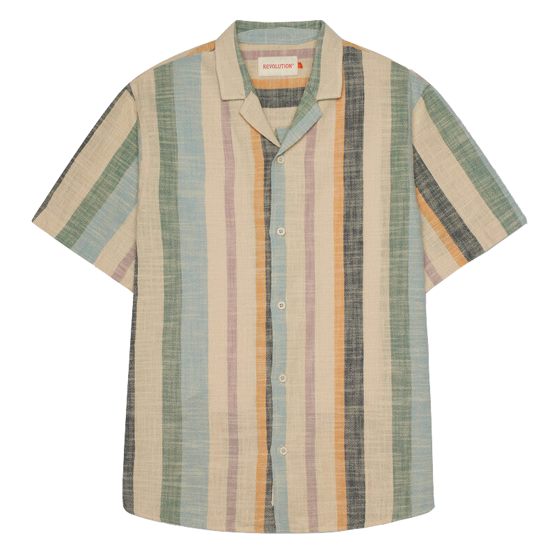 RVLT RVLT, 3918 Short-Sleeved Cuban Shirt, dustgreen, L