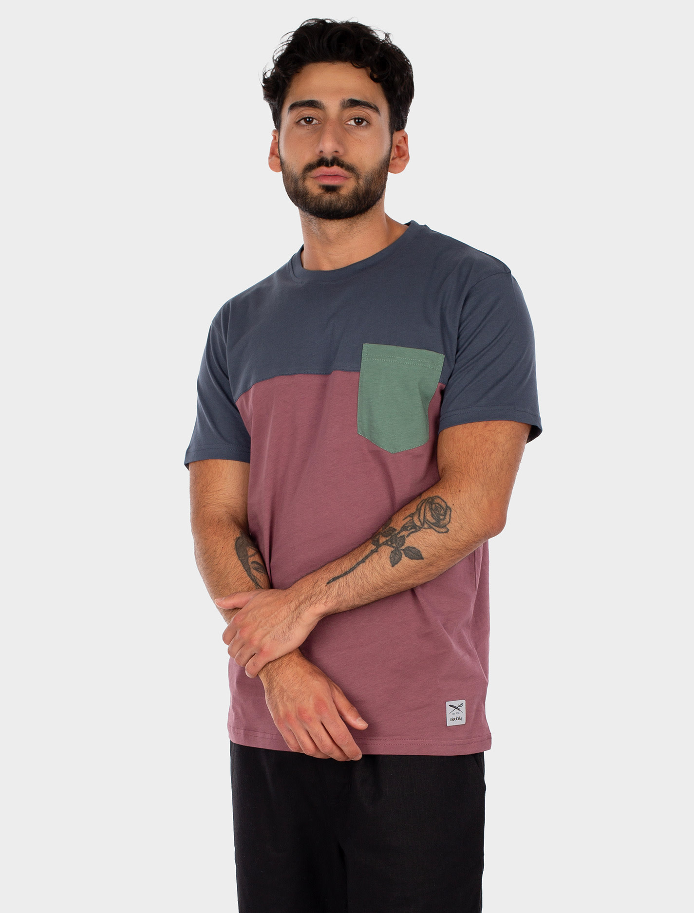 Iriedaily Iriedaily, Block Pocket Tee, plum, S