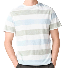 Klitmøller Klitmøller, George Tee, light blue/sage stripes, XL