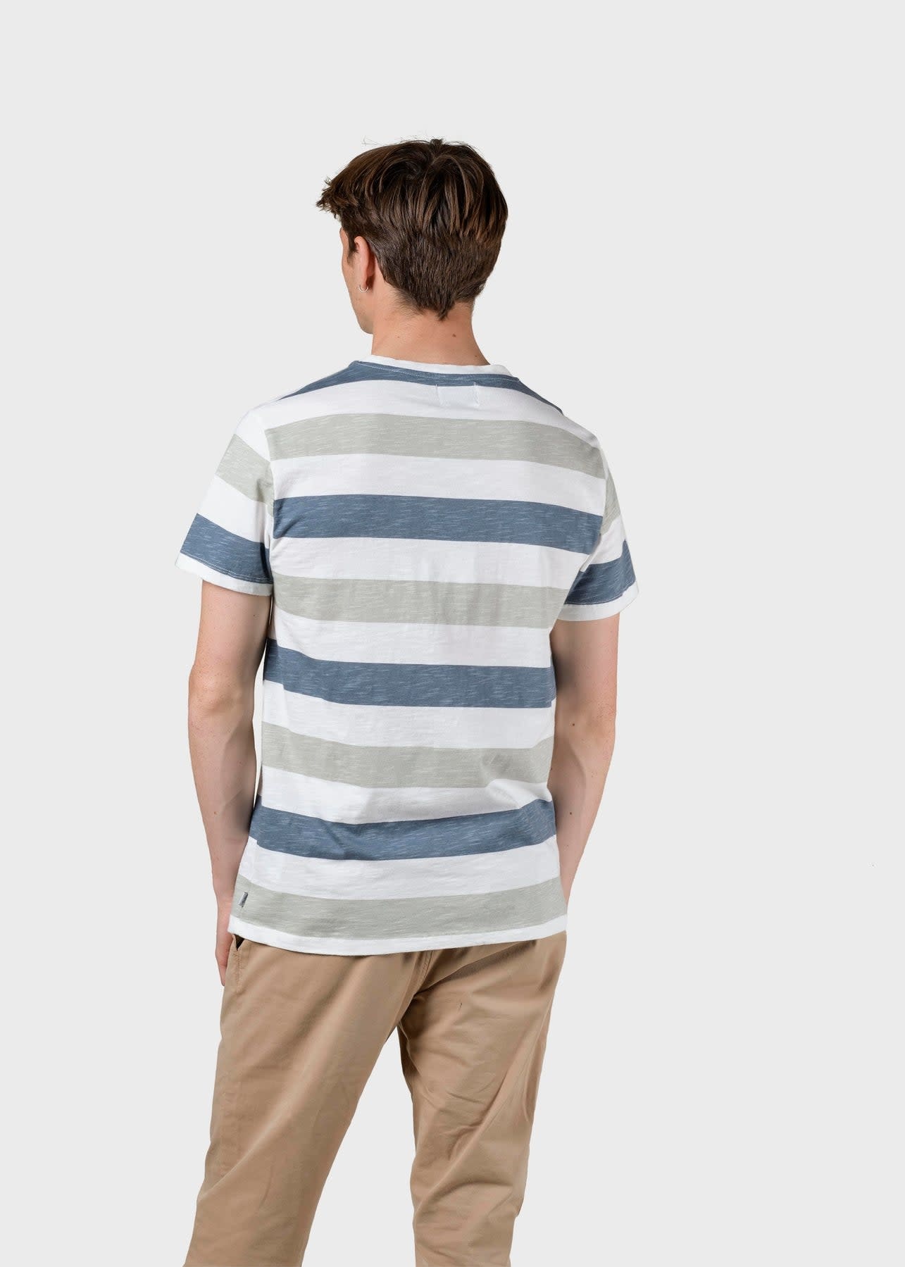 Klitmøller Klitmøller, George Tee, sky blue/sage stripes, S