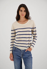 Les Racines du Ciel Les Racines du Ciel, Round Neck Sweater, off white blue, L