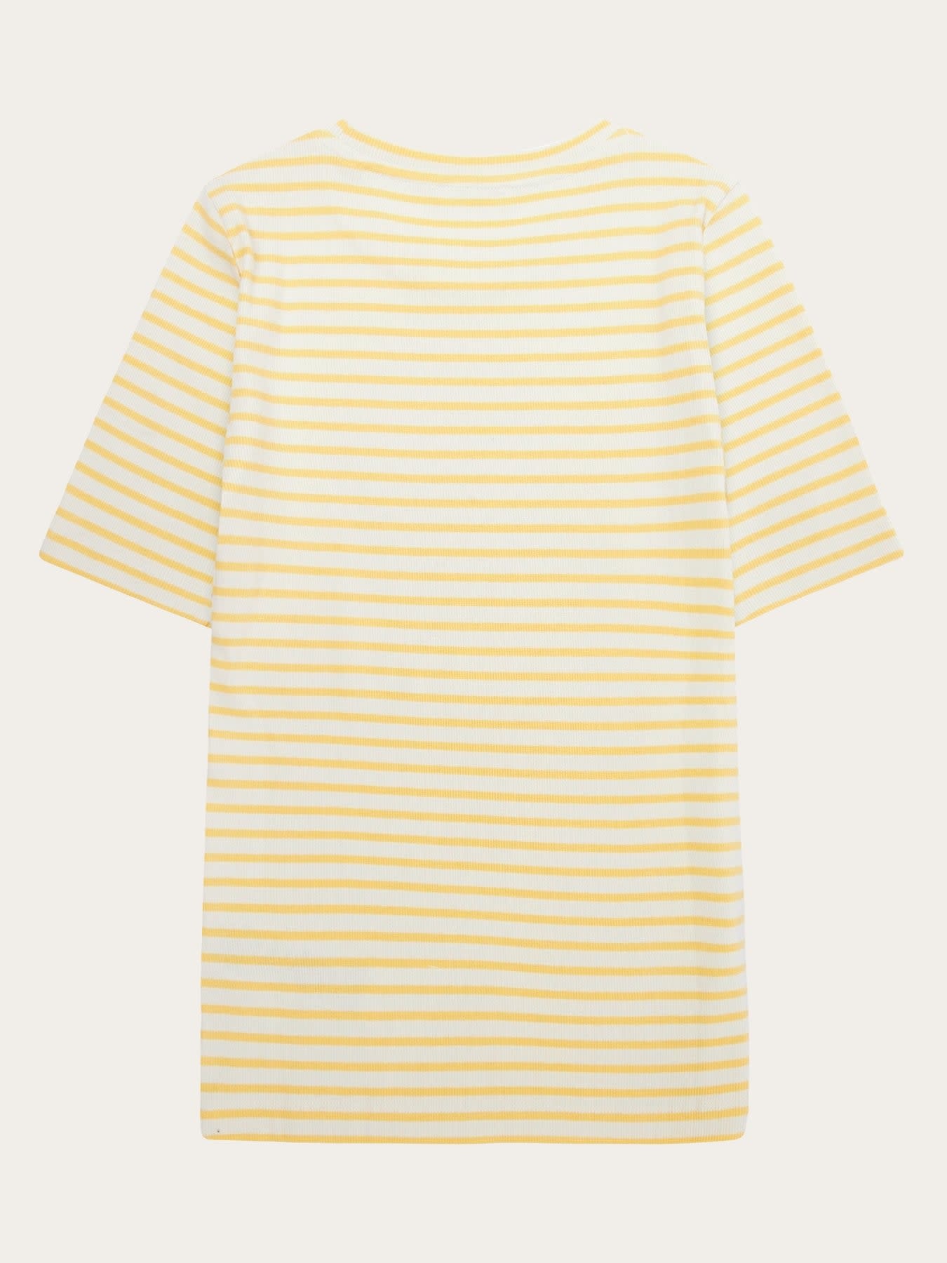 KnowledgeCotton Apparel KnowledgeCotton, Rib T-Shirt, yellow stripe, L