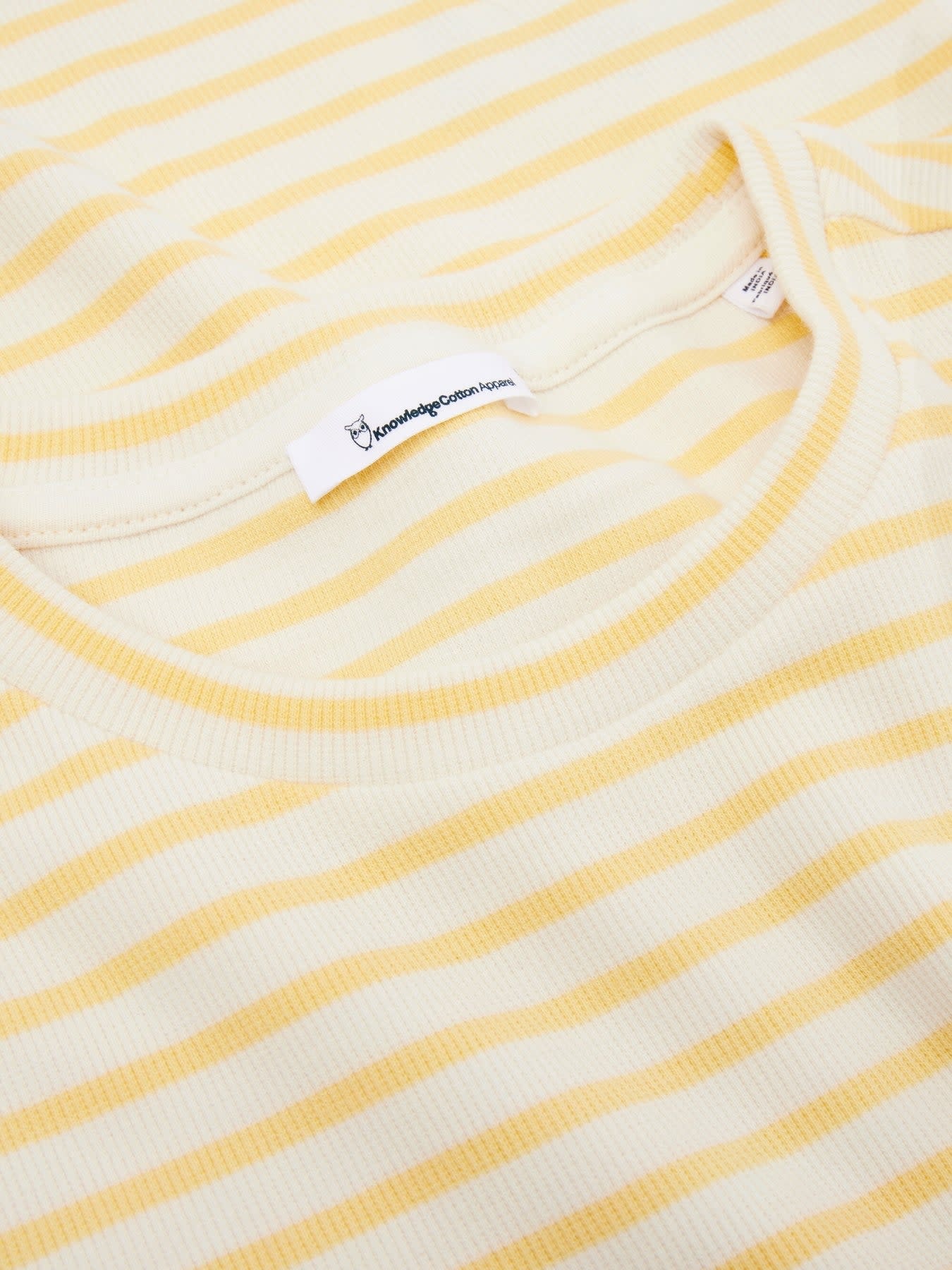 KnowledgeCotton Apparel KnowledgeCotton, Rib T-Shirt, yellow stripe, XS