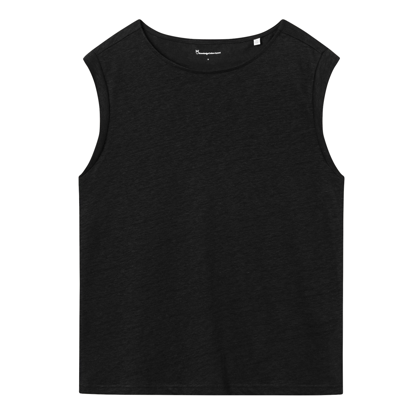 KnowledgeCotton Apparel KnowledgeCotton, Loose Fold Up Linen T-Shirt, black jet, L