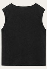 KnowledgeCotton Apparel KnowledgeCotton, Loose Fold Up Linen T-Shirt, black jet, L