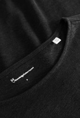 KnowledgeCotton Apparel KnowledgeCotton, Loose Fold Up Linen T-Shirt, black jet, L