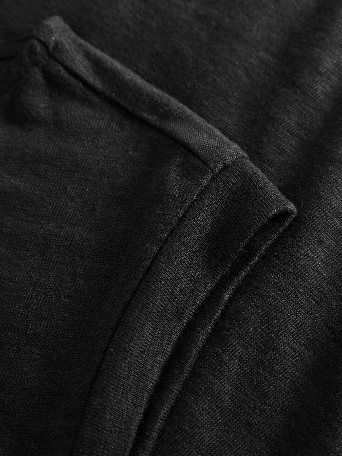 KnowledgeCotton Apparel KnowledgeCotton, Loose Fold Up Linen T-Shirt, black jet, L