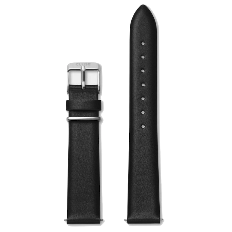 Cluse Cluse, Minuit Strap (16mm), black/ silver