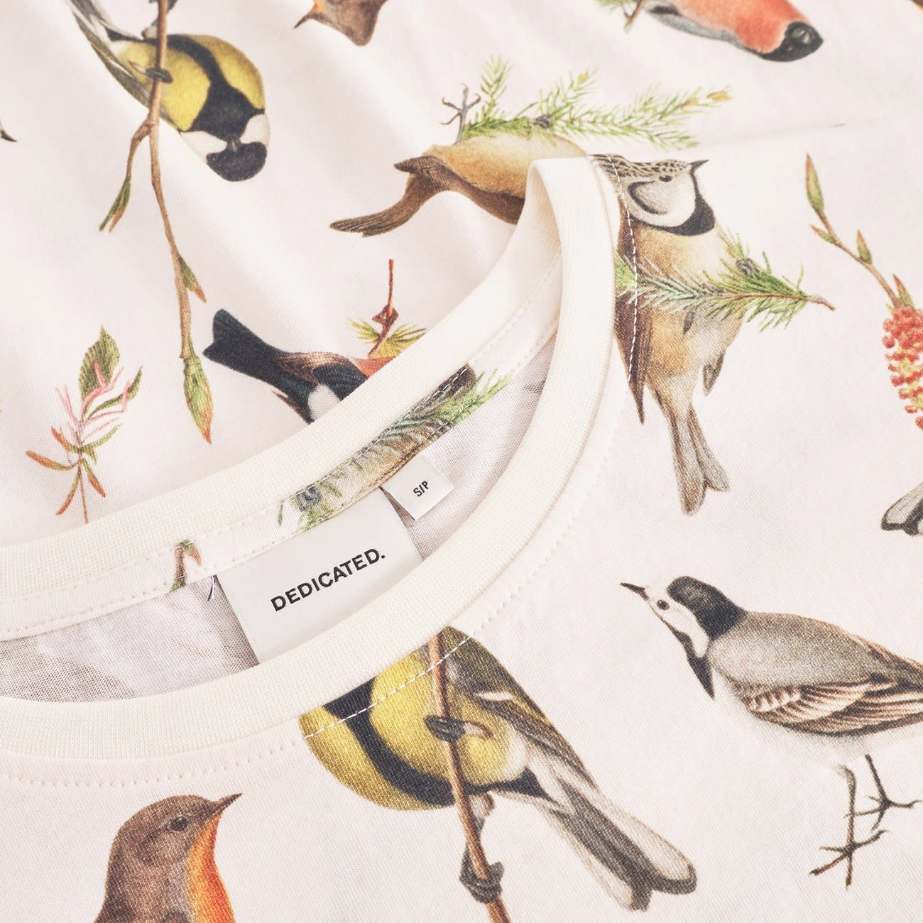 Dedicated Dedicated, Visby Autumn Birds, white, S