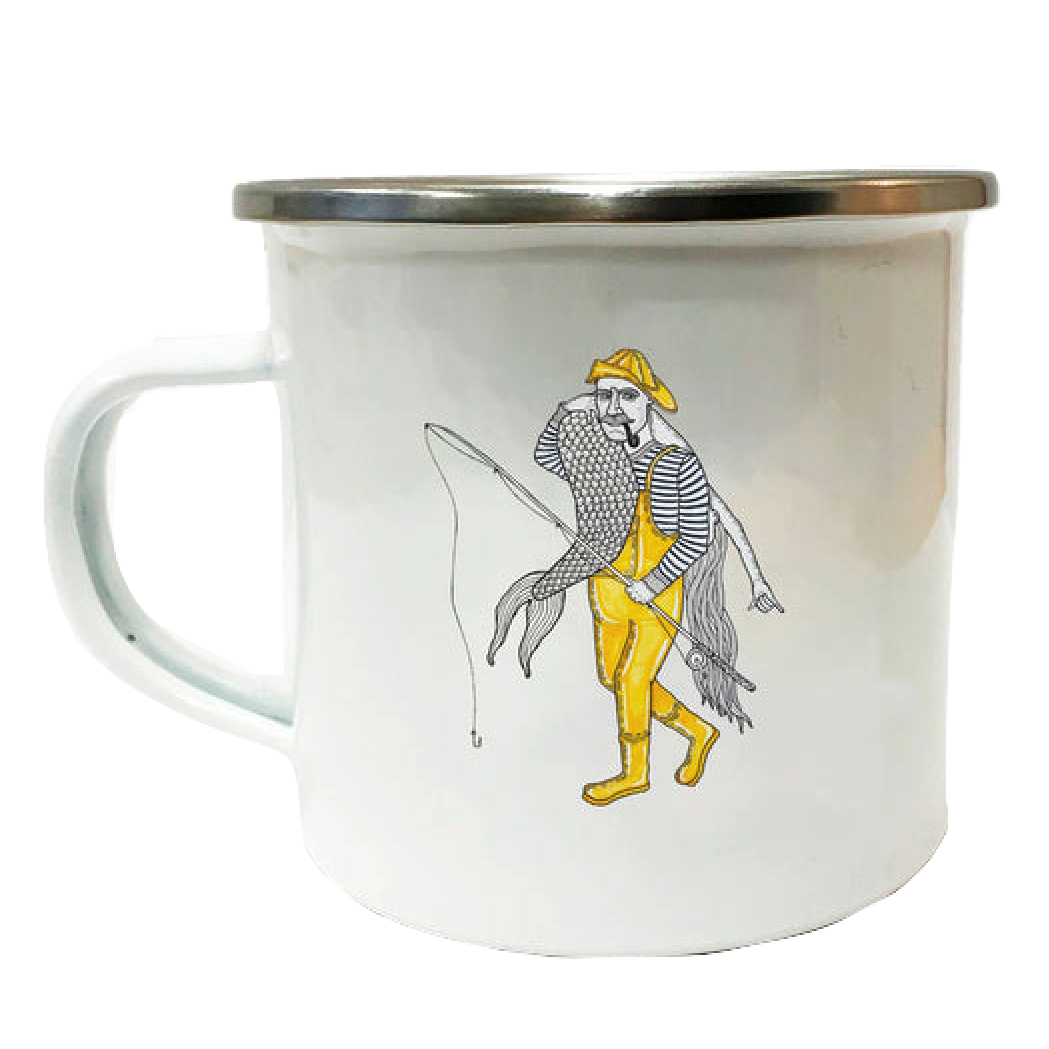 Lakor Lakor, Catch Of A Lifetime Enamel Mug, white
