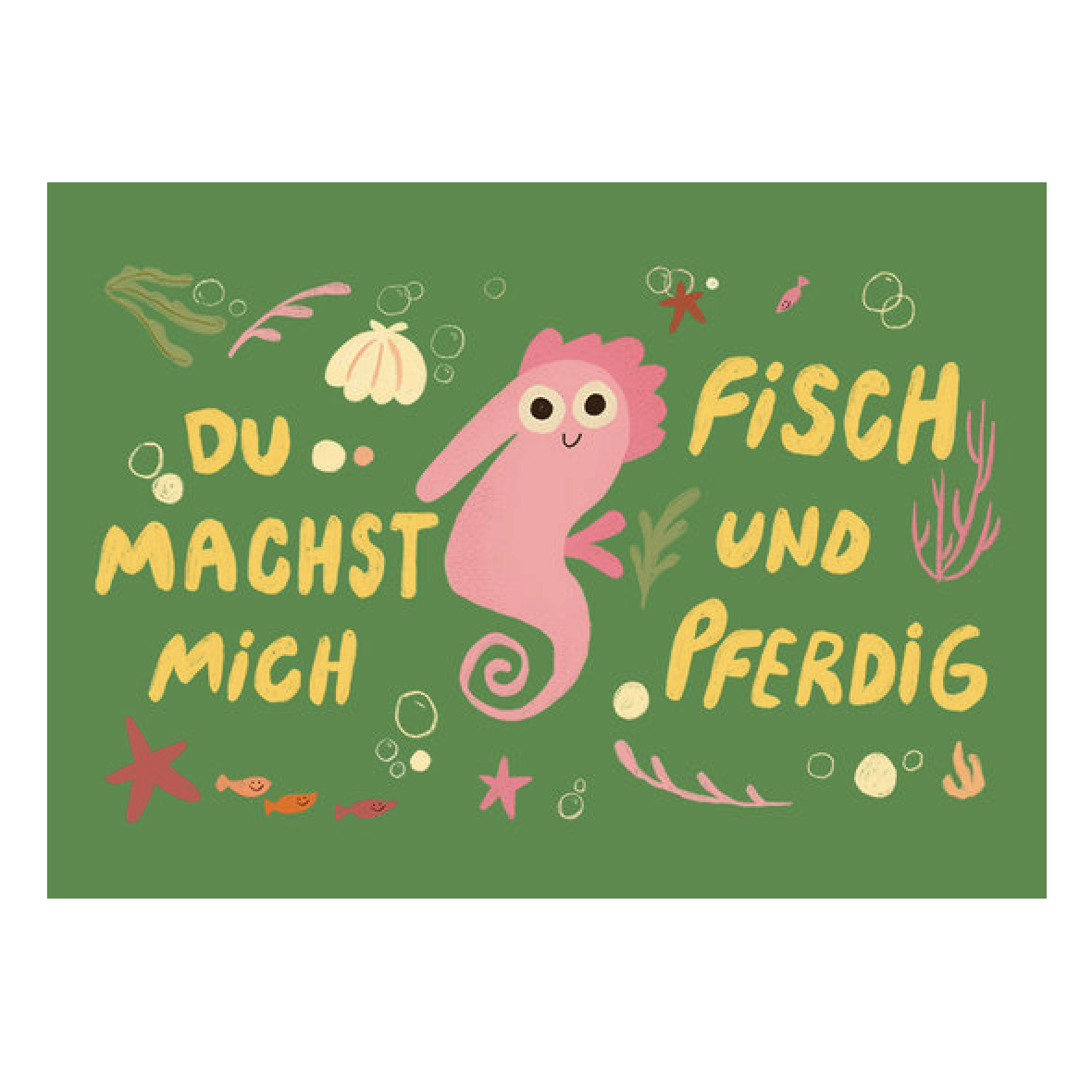 Slinga Slinga, Postkarte, Fisch und Pferdig