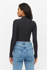 KnowledgeCotton Apparel KnowledgeCotton, Rib High Neck Long Sleeved, black jet, M