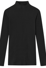 KnowledgeCotton Apparel KnowledgeCotton, Rib High Neck Long Sleeved, black jet, XS