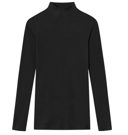 KnowledgeCotton Apparel KnowledgeCotton, Rib High Neck Long Sleeved, black jet, XS