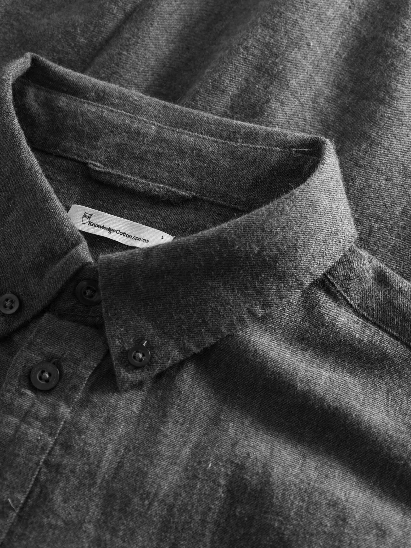 KnowledgeCotton Apparel KnowledgeCotton, Melangé Flannel, dark grey melange, L