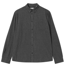 KnowledgeCotton Apparel KnowledgeCotton, Melangé Flannel, dark grey melange, S