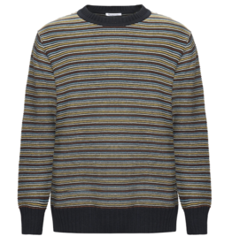 KnowledgeCotton Apparel KnowledgeCotton, Striped Knit Crew Neck, blue stripe, M