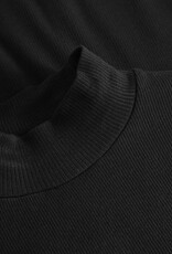 KnowledgeCotton Apparel KnowledgeCotton, Rib High Neck Long Sleeved, black jet, M