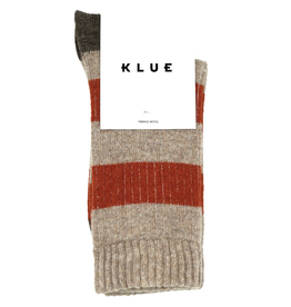 KLUE KLUE, Merino Wool Socks Striped, beige/orange, 36-40