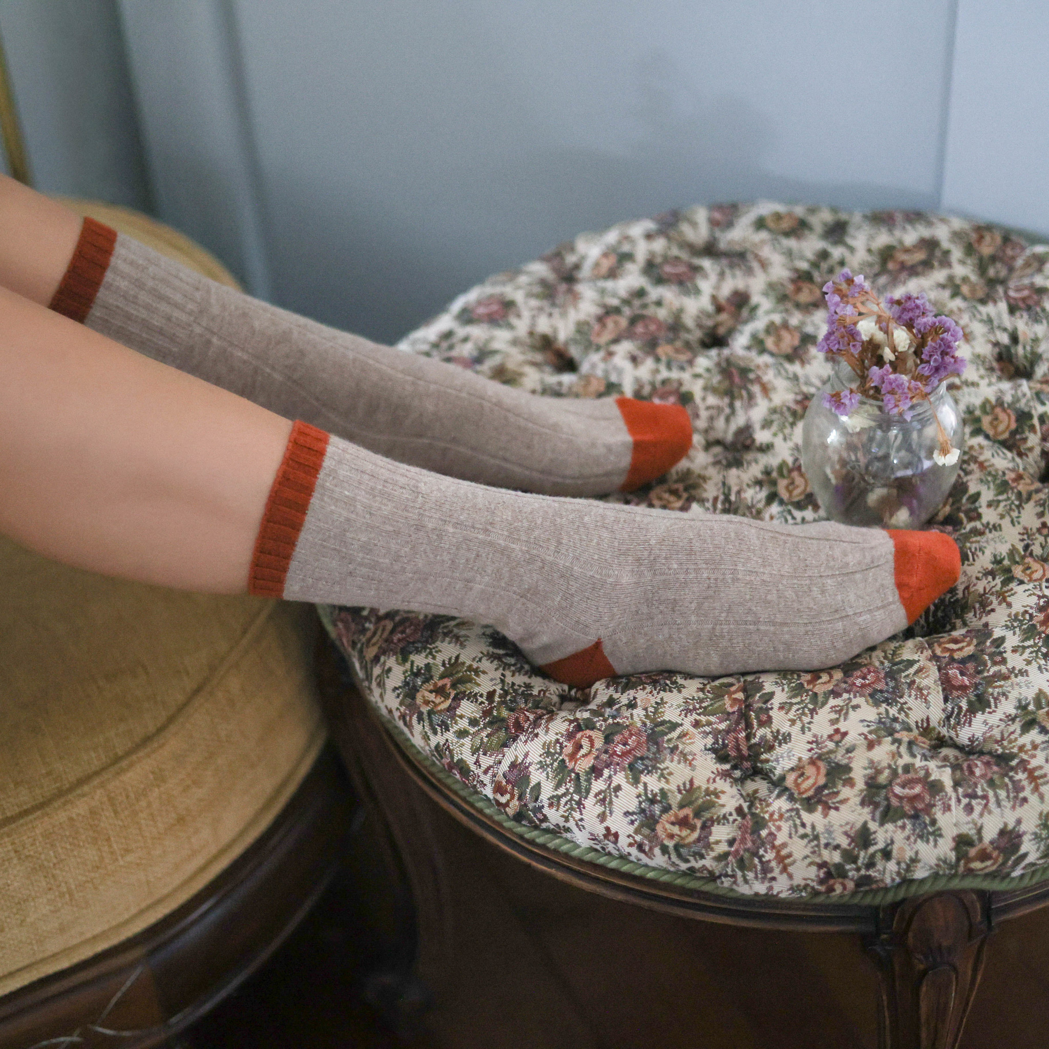 KLUE KLUE, Merino Wool Socks, beige/orange, 41-46