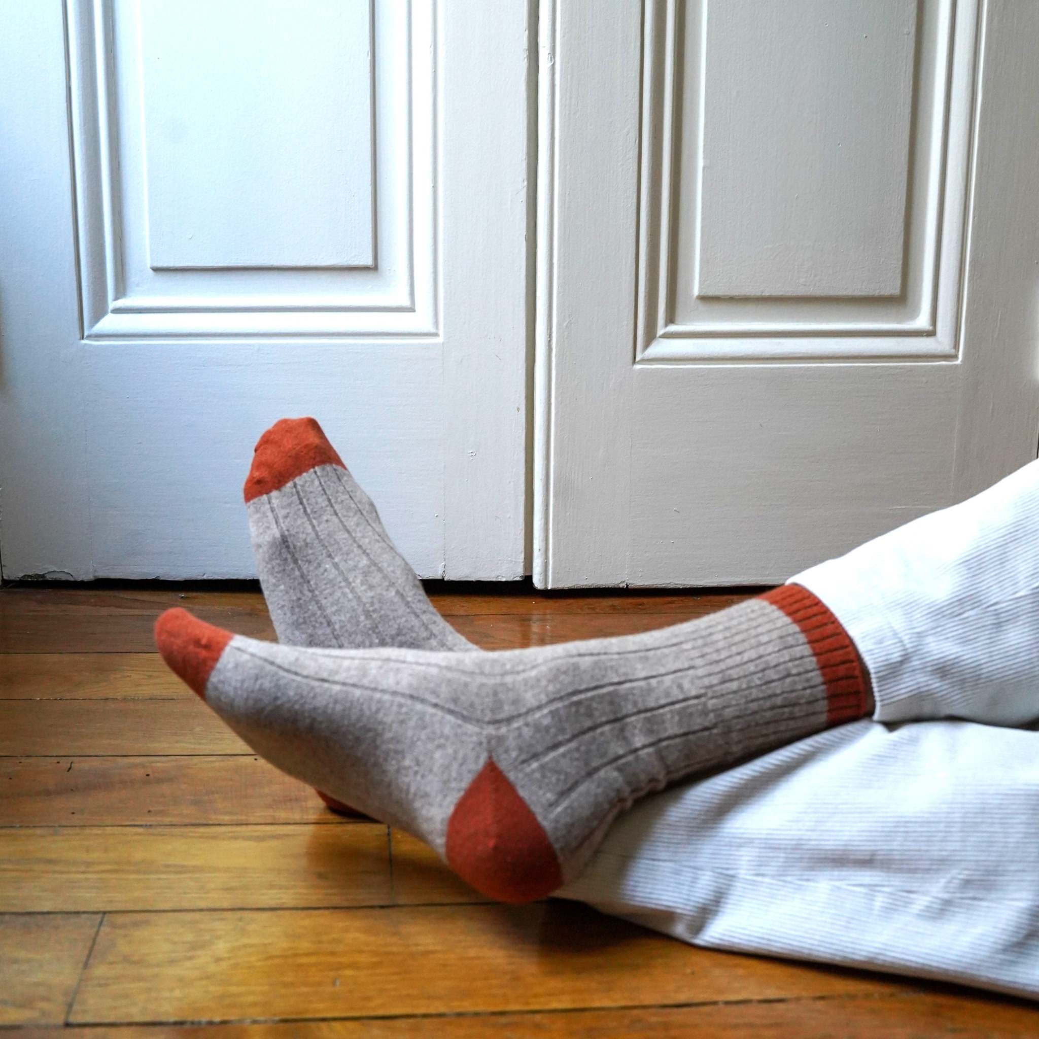 KLUE KLUE, Merino Wool Socks, beige/orange, 41-46