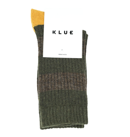 KLUE KLUE, Merino Wool Socks Striped, khaki/yellow, 41-46