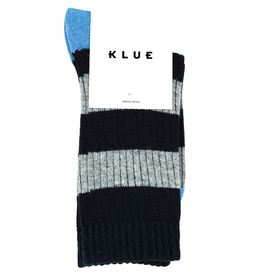 KLUE KLUE, Merino Wool Socks Striped, navy/grey, 41-46