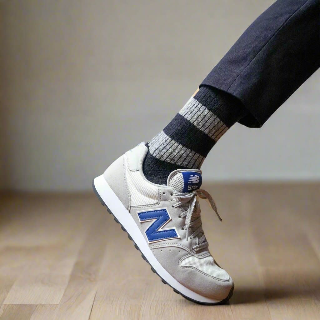 KLUE KLUE, Merino Wool Socks Striped, navy/grey, 41-46