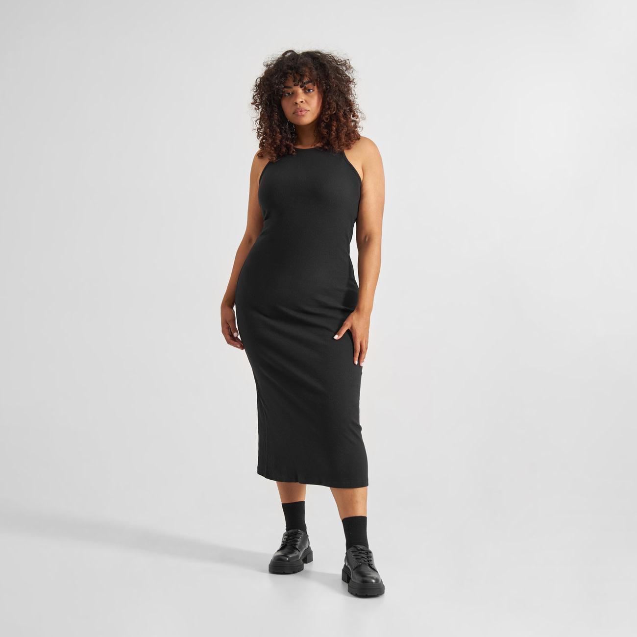 Dedicated Dedicated, Rib Dress Motala, black, XS