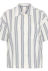 KnowledgeCotton Apparel KnowledgeCotton, Striped Short Sleeved Shirt, blue stripe, XS
