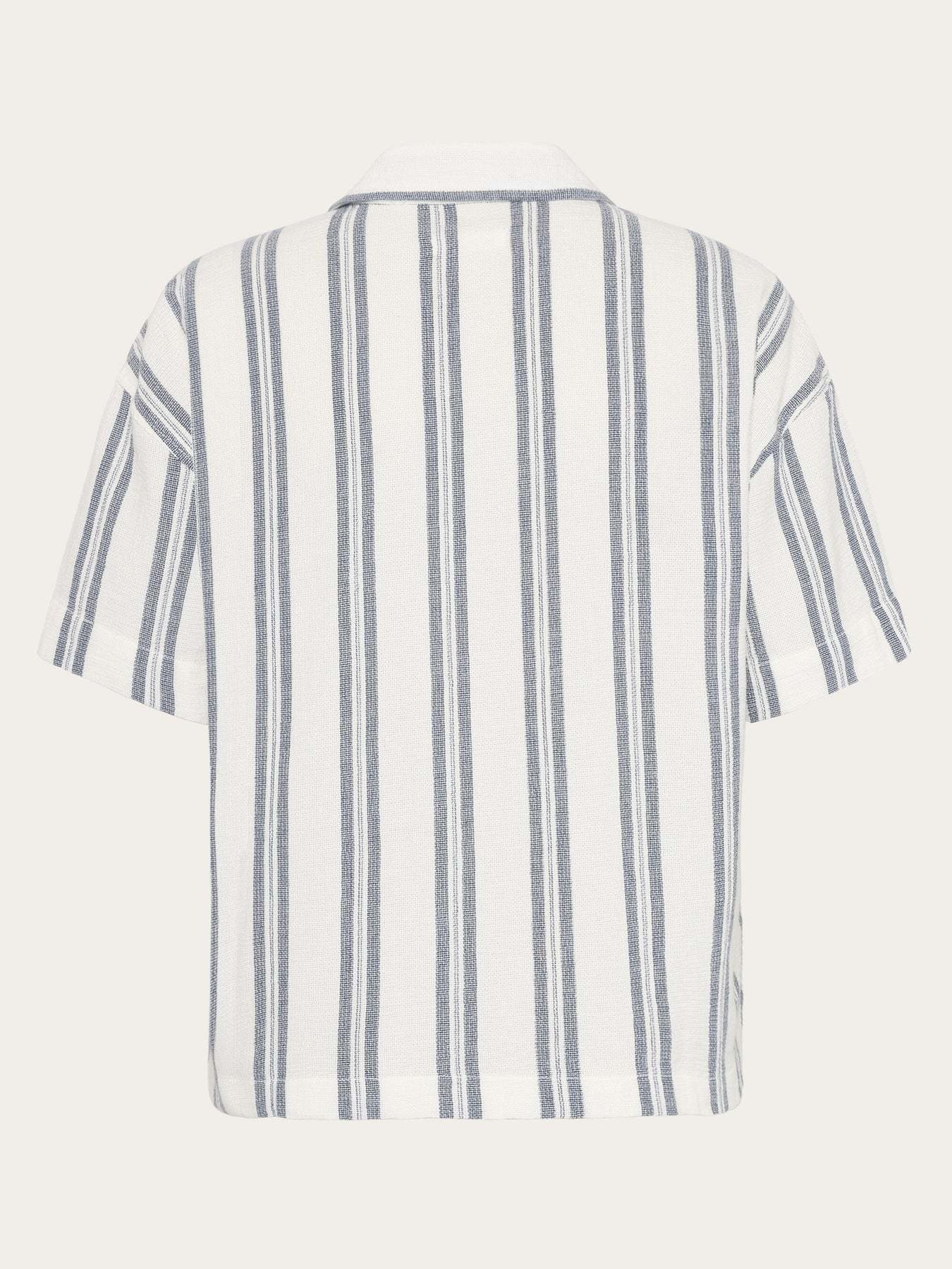KnowledgeCotton Apparel KnowledgeCotton, Striped Short Sleeved Shirt, blue stripe, XS