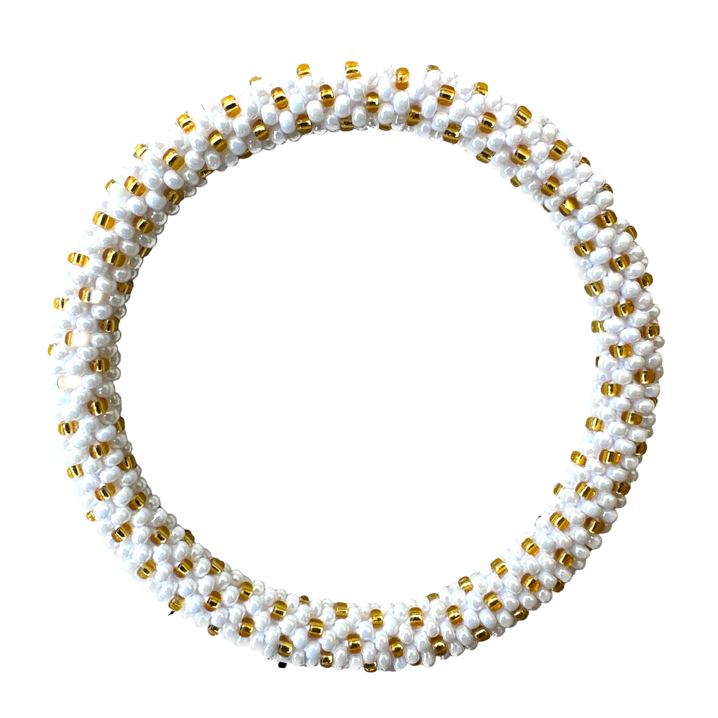 Maison Kizo Maison Kizo, Bracelet Népalais, blanc/or