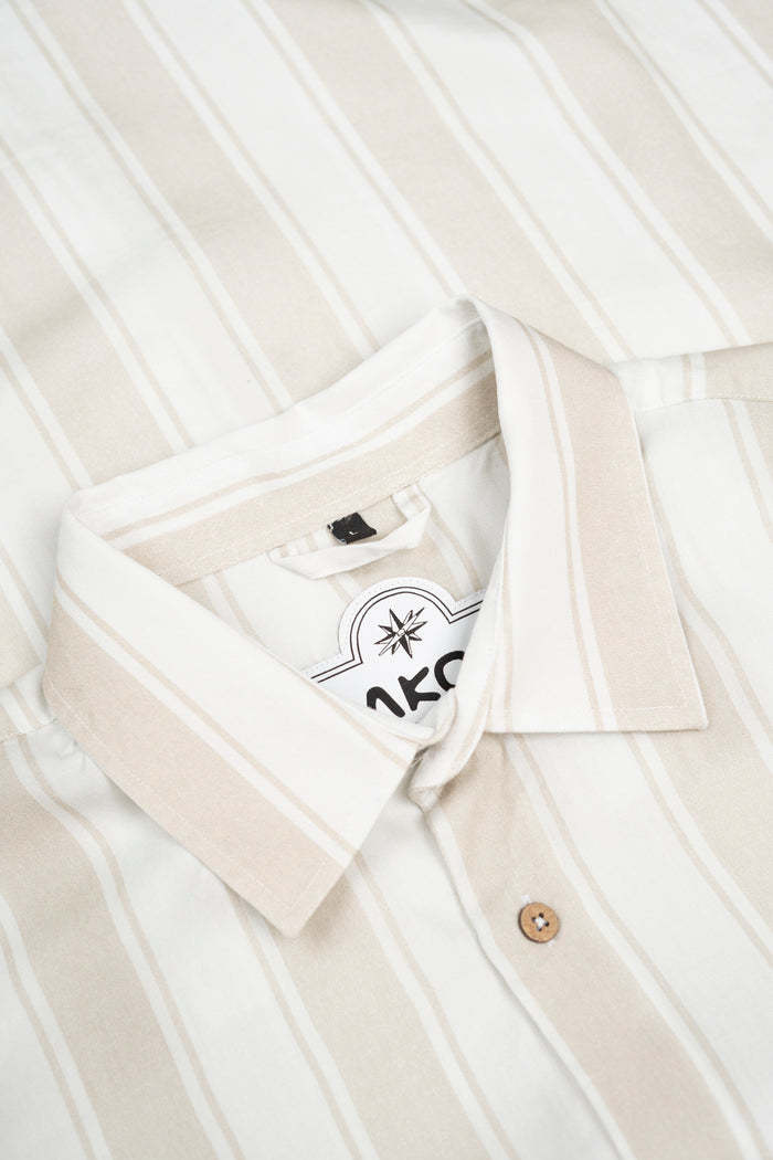 Lakor Lakor, Roadline Short Sleeve Shirt, oatmeal, M