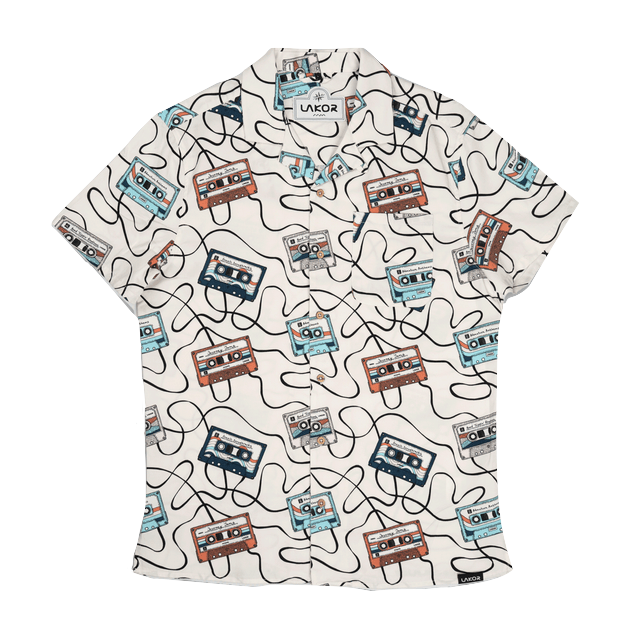 Lakor Lakor, Roadtrip Mixtape Short Sleeve Shirt, starwhite, M