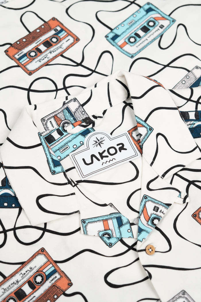 Lakor Lakor, Roadtrip Mixtape Short Sleeve Shirt, starwhite, M