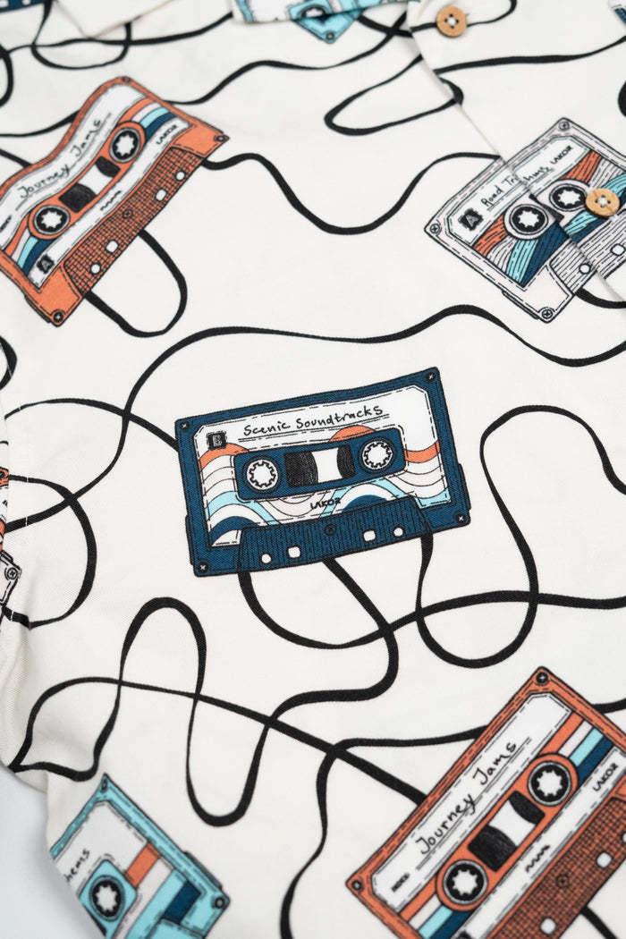 Lakor Lakor, Roadtrip Mixtape Short Sleeve Shirt, starwhite, M