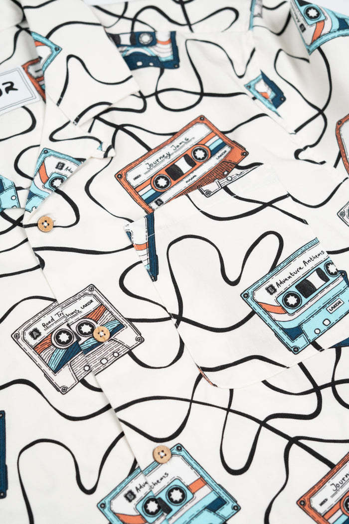 Lakor Lakor, Roadtrip Mixtape Short Sleeve Shirt, starwhite, M