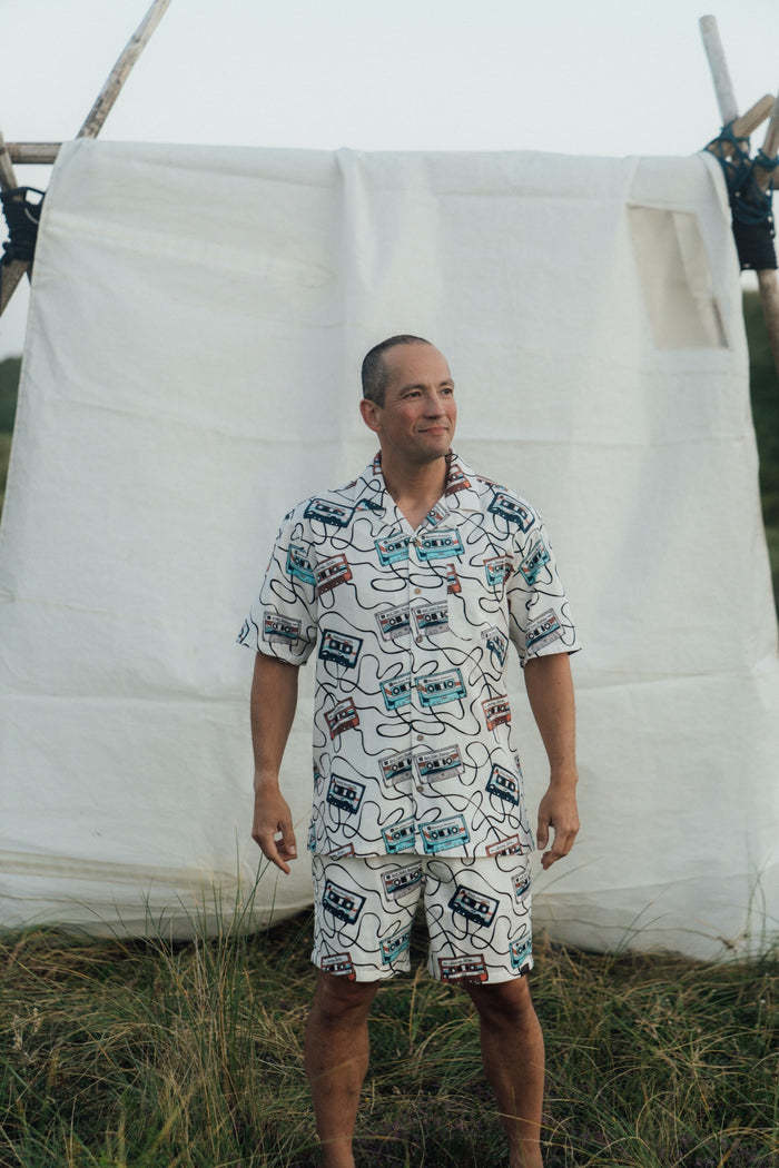 Lakor Lakor, Roadtrip Mixtape Short Sleeve Shirt, starwhite, M