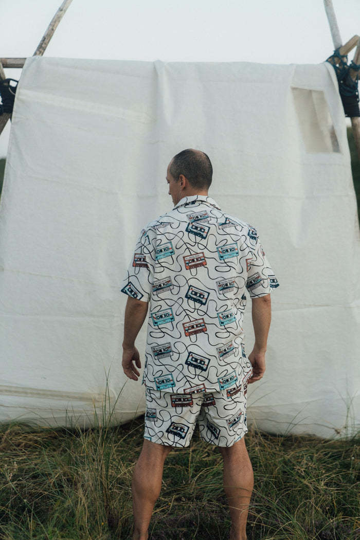 Lakor Lakor, Roadtrip Mixtape Short Sleeve Shirt, starwhite, M