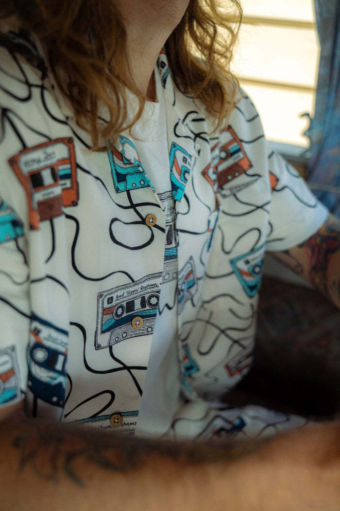 Lakor Lakor, Roadtrip Mixtape Short Sleeve Shirt, starwhite, M