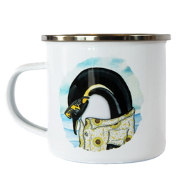 Lakor Lakor, Pool Party Penguin Enamel Mug, white