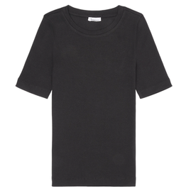 KnowledgeCotton Apparel KnowledgeCotton, Rib T-Shirt, black jet, L