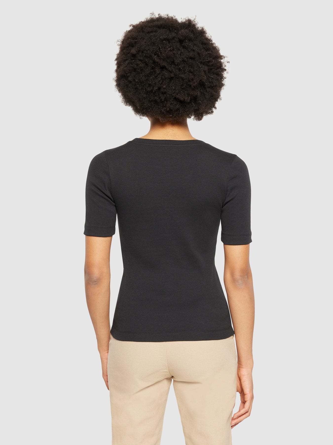 KnowledgeCotton Apparel KnowledgeCotton, Rib T-Shirt, black jet, L