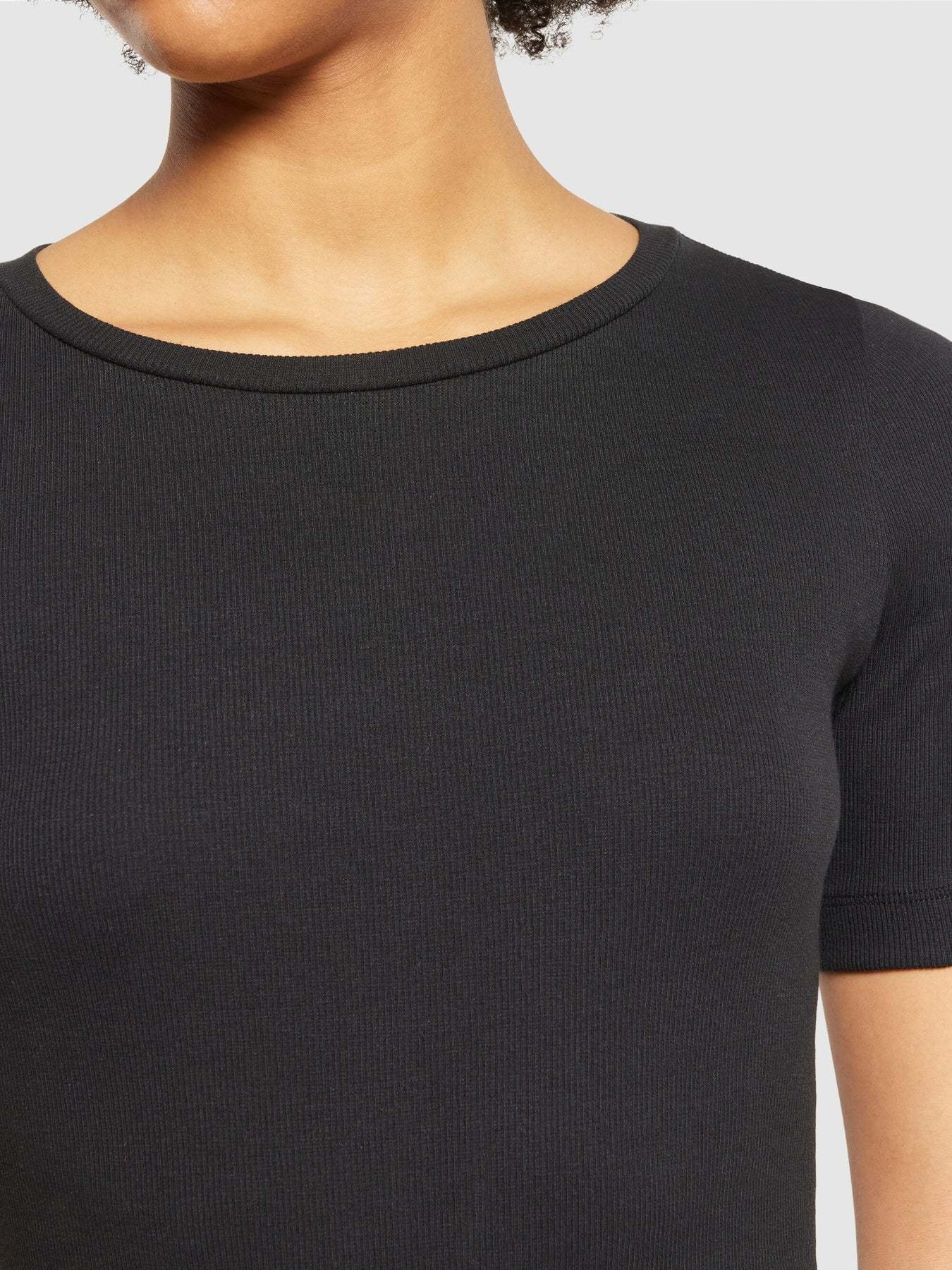 KnowledgeCotton Apparel KnowledgeCotton, Rib T-Shirt, black jet, L