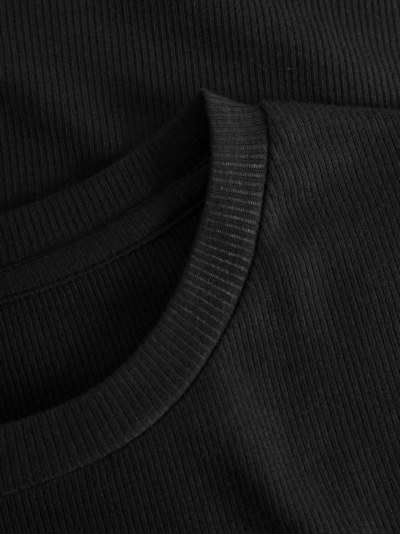 KnowledgeCotton Apparel KnowledgeCotton, Rib T-Shirt, black jet, L