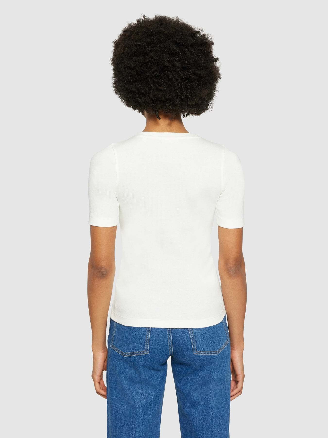 KnowledgeCotton Apparel KnowledgeCotton, Rib T-Shirt, star white, L